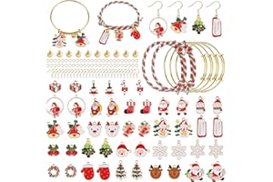 EBANKU Mixtes Noël de Breloques Santa Claus Christmas Tree Bonhomme de Neige Cerf Pendentifs Assortis pour La Fabrication de Bijoux et L'artisanat