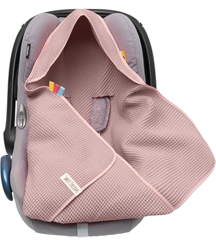 Coperta Avvolgente 100% Cotone 90x90cm Con Cappuccio - Per Seggiolino E Passeggino - Foto 5