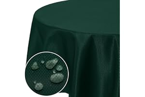 Softalker Nappe Ronde Vert foncé 160 cm-Nappe Ronde Parfaite pour Petites Tables Lors des Repas de Noël.Intérieur ou extérieur,imperméable,Anti-Huile,Anti-Taches, pour Noël.