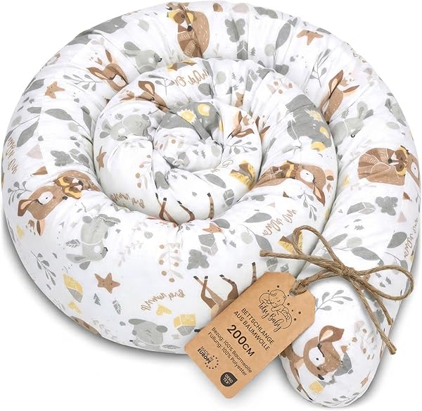 Totsy Baby Seitenschläferkissen Bettschlange Body Pillow 200 cm Baumwolle - Kopfkissen lang Bettrolle Schlafkissen Nackenrolle Kissen Oeko-Tex Hirsch - 1