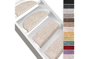 casa pura Hochflor-Stufenmatte Bali | Halbrund oder eckig | 12 Farben Stufenmatten Produziert in Deutschland (halbrund, Creme)