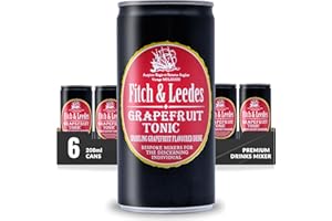 Fitch & Leedes Pink Grapefruit Tonic Water (4x200ml) aus Südafrika / Toller Begleiter zum Gin [würzig, spritzig, elegant] (Einweg Dosen Preis incl. 1,00 € / 4 x 0,25€ DPG Einwegpfand)