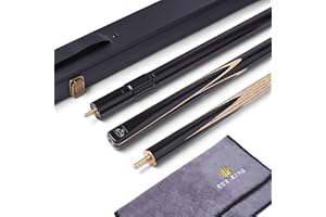 Cue-King Pool Cue Pro Series Black Edition, Snooker Cue, Handmade 57" 19oz 3/4 Jointed with Case Blue Cue with Protective Hardcase, Premium Extension and Microfibre Cue Towel, Snooker Cues, Pool Cue