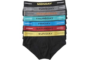 KOROSHI MANIAKS GRAPHIC DESIGN TM Koroshi Pack de Siete Calzoncillos Slips, Cada día de la Semana, para Hombre, de Color Negro