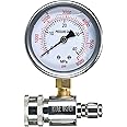 RIDGE WASHER Pressure Washer Gauge with 3/8 Inch Quick Connect Socket and Plug, 6000 PSI