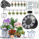 TRJZWA Solar Irrigation System for Garden, Automatic Drip Irrigation Kit with 9 Irrigation Programs, 10 m Hose for Garden/Bal