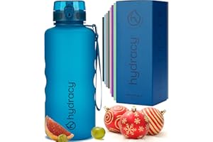 Hydracy Gourde d'Eau 2L sans BPA, Bouteille avec Marqueur de Temps, Infuseur et Verrouillage Sécurisé - Housse en Néoprène, Étanche, Anti-Fuite, Réutilisable, Légère - Idéal pour Sport, École, Travail