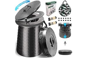 XIUWOUG Inodoro para Acampar, Inodoro Portátil para Adultos, Inodoro Plegable en 3 Segundos, Capacidad de Carga 300 kg, Inodoro para Acampar Lavable para Automóvil, Viajes, Playa