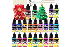 ERCORART Colorante Liquido Candela - 22 Colori Colorante Cera Gomito a base di olio per la Fabbricazione di Candele, Kit Pigmento Candela Concentrata per Cera di soia, Cera d'api, Cera Gel