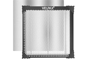 VELPAX Table de Travail en Nid d'Abeille pour Machine de Gravure Laser, Dissipation Rapide de la Chaleur et Protection du Bureau, Accessoire pour Découpe Laser avec Plaque d'Aluminium (300 x 300mm)