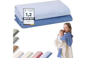 furora BABY Spucktücher Baby 120x120cm XXL groß - 100% Bio Musselin-Baumwolle, sehr weich | Extrem Saugstark, pflegeleicht bei 60° waschbar | Mulltücher Musselintücher Erstausstattung Neugeborene