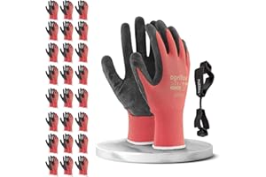 24 pairs work gloves and FUZZIO® clip glove holder