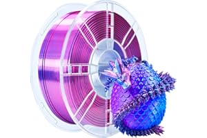 iBOSS Filamento per stampante 3D PLA Plus, filamento PLA+ da 1,75 mm, filamento in seta bicolore con coestrusione, filamento per stampa 3D lucido, 1 kg (2,2 lbs) per stampante 3D FDM, bicolore rosso e