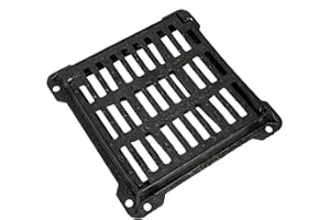 EINSIDE Griglia in ghisa sferoidale concava con telaio classe C250, Caditoia dotata di sistema di sicurezza con chiusura a scatto, 40 x 40 cm