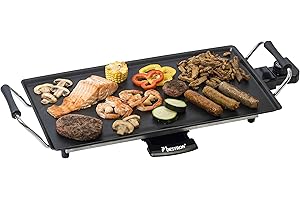 Bestron Piastra elettrica per grigliare, Plancha piastra con rivestimento antiaderente, divertimento alla griglia per un massimo di 4 persone, colore: nero
