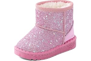 MK MATT KEELY Bottes Fille Neige Bottines Princesse Glitter Hiver Enfant Bottes Chaud Doublé Bébé avec Antidérapant Sole