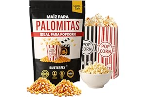 ALEJANDRO FUENTES AF® - Maiz para palomitas premium 925g sin GMO, natural y vegano, maiz palomitas crujientes en bolsa zip - Perfecto para cine en casa y recetas dulces o saladas