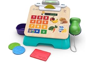 Baby Einstein + Hape Magic Touch Cash Register Pretend to Check Out Toy, with Real Sounds and Music, Ages 9 Months and Up