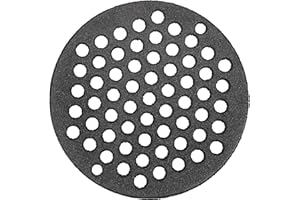 SUMTree Grille de cuisson ronde en fonte - Trou rond - Noir - Robuste - Grille de four - Grille de cheminée - Grille de table - Grille à cendres - Grille de feu - Grille à charbon pour barbecue