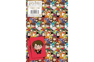 DANILO PROMOTIONS LIMITED Harry Potter - Papel de regalo, 4 hojas, 4 etiquetas, tamaño de la hoja, 70 x 50 cm, producto oficial