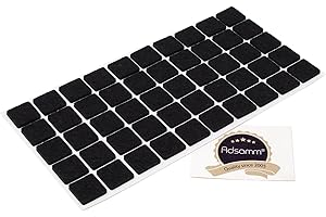 Adsamm® / 50 x feltrini autoadesivi/Nero / 20x20 mm/Quadrato/piedini per mobili in feltro da 3.5 mm di spessore/pad protettivi per arredi
