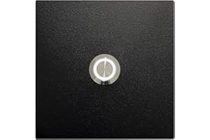 KTC-Home PREMIUM Türklingel Tiefschwarz - LED Drucktaster Weiß - Größe: 9x9cm - RAL 9005- UV & Witterungsbeständig - Pulverbeschichtet