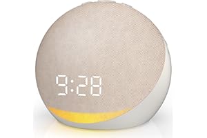 VENCHIN White Noise Machine: 25 Natural Sounds Bluetooth Speaker Digital Alarm Clock Bedside 9 Night Lights 32 Volume Levels 7 Timers Memory Plug in Alarm Clock for Bedroom Office Baby Kids Adults - Putty