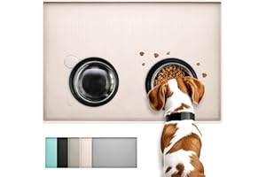 Conlun Tapis de Nourriture pour Chien et Chat de Silicone, Design antidérapant, Bord surélevé pour éviter Que l'eau ou la Nourriture ne se renverse, Passe au Lave-Vaisselle, Facile à Nettoyer