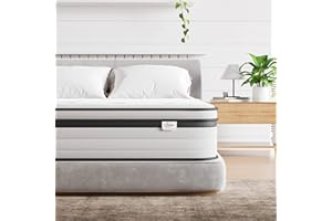 TeQsli Double Mattress 4FT6, 10.6 Inch Gel Memory Foam Pocket Sprung Orthopedic Mattress Edge Support & Motion Isolation Spring Hybrid Double Mattresses - Medium Firm Feel 135x190x27 cm