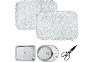 E-GREETSHOPPING 2er-Set Schutzmatte für Küche, PVC Spülbeckeneinlage Zuschneidbare, mit einer Schere, Angepasst Spülbeckenmatte,Edelstahl Keramikspülen Spülbecken Schutzmatte, Gegen Kratzer im Spülbecken, 30 * 40 cm