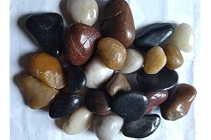 SOOTHING IDEAS 1kg Mixed Colour Polished River Stones Home Garden Water Features Aquarium