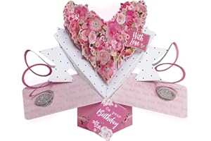 SECOND NATURE POP UPS Roses Heart Birthday Pop-Up kartka z życzeniami oryginalna druga natura 3D rozkładane kartki