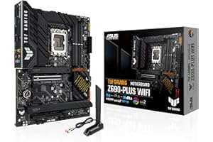 ASUS TUF Gaming Z690-PLUS WIFI Scheda Madre ATX, Intel Z690, LGA1700, DDR5, PCI 5.0, 2.5Gb LAN, WIFI 6, Realtek 7.1 Sorround, 4xM.2, SATA 6GB/s, Aura Sync RGB, Nero