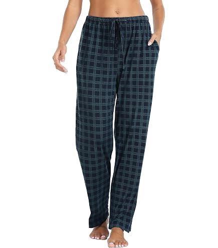 Starblazia Pantaloni Pigiama Donna Morbidi A Quadri – Vita Elastica Con Coulisse E Tasche Laterali – Colore Scozzese, Casual Da Notte