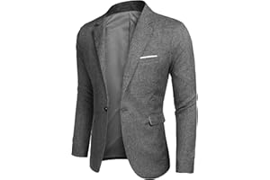 COOFANDY Chaqueta de traje para hombre, americana deportiva, bléiser para tiempo libre, para trabajo, corte normal, de un botón