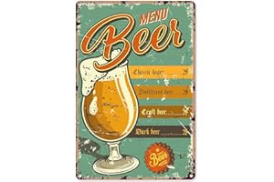 GOOMIX Plaque en métal pour menu de bière - 20,3 x 30,5 cm