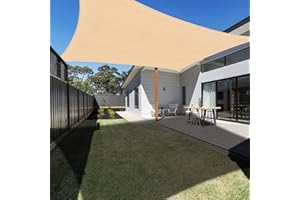 Ankuka Sun Shade Sail 2m x 3m Light Orange Rectangular Waterproof Garden Sun Sail Outdoor Patio Party Sunscreen Awning Canopy 98% UV Block With Rope