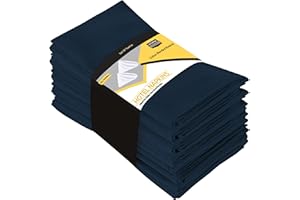 Utopia Kitchen Servilletas de Tela [12 Paquetes, Marina] 46x46 cm Mezcla de Algodón Lavable y Reutilizable Servilletas de Mesa para Hotel, Comida, Restaurante, Bodas, Eventos y Fiestas