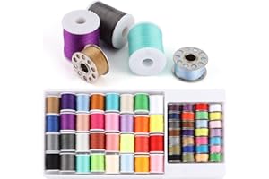 YILIYA Juego de 60 colores de hilo de coser, bobinas e hilo de poliéster para coser a mano y máquina, incluye maletín de almacenamiento