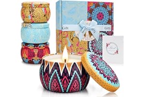 CREASHINE Candles Gifts for Women Birthday Gift for Her 4 Piece Scented Candles Large 100% Natural Soy Wax Womens Perfume Gift Sets Gift Ideas Perfect for Mum,Wife Present for Female Friends with Gifts Box