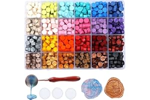 Dsaren 604-częściowy zestaw woskowych koralików w kształcie gwiazd, pieczęć woskowych, zestaw w stylu vintage, pieczęć i pieczęć, zestaw wosku, pieczęć list 3 podgrzewacze, 1 łyżka, zaproszenia ślubne