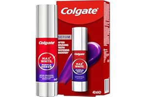 ‎COLGATE Colgate Max White Purple Serum 40ml, Lila Zahnaufhellung, hellt sofort auf, Zweifach-Aktiv-Formel für sofortige Farbkorrektur und anhaltende Aufhellungsergebnisse, mit Mikro-Poliermineralien
