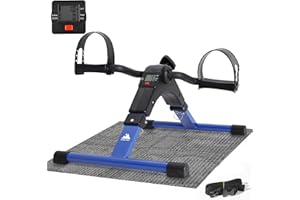 EVOLAND Pedal Exerciser Arm and Leg Pedal Machine, Foldable Mini Exercise Bike Sit Down Exercise Fitness with LCD Display for Home Office Workout