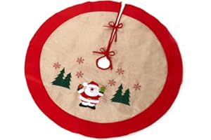 HEITMANN DECO - Manta Redonda para árbol - Protección de Agujas de Pino - Base de árbol de Navidad - Santa - Rojo, Naturaleza