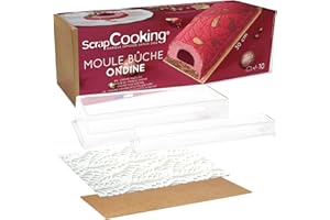 ScrapCooking - Kit Bûche de Noël Ondine - Avec Moule, Insert, Tapis Silicone & Support - Accessoires Pâtisserie Dessert de Noël - Avec Recette Bûche Framboises Noisettes - 1941
