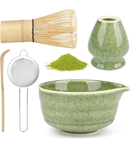 Kit Matcha DiDiBirDi 9 Pièces - Ensemble Bol Fouet Chasen Chashaku Stand Filtre Céramique Bambou