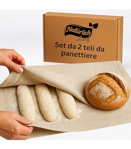 Panno Di Lino Panni Lievitazione Pane In Lino - 2 Pezzi 45x75cm Per Panificazione Accessorio Panificazione Professionale