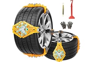 Oziral 2023 Catene da neve universali per auto a 8 pezzi Catene da neve di emergenza antiscivolo, Catene di trazione regolabili per ruote per pneumatici per furgoni, camion, SUV, automobili 165-275mm