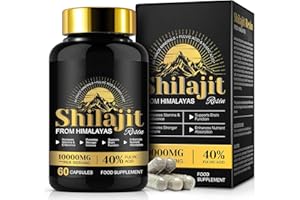 APCKFLEE Shilajit Kapseln, 1000mg Tagesdosis, 60 Kapseln (hochdosiert), 40% Fulvinsäure, original Kapseln extra hochdosiert das schwarze Gold Himalayas, reich an Mineralien (B)