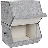 Stapelbare opbergdoos met deksel, set van 3, speelgoed organizer